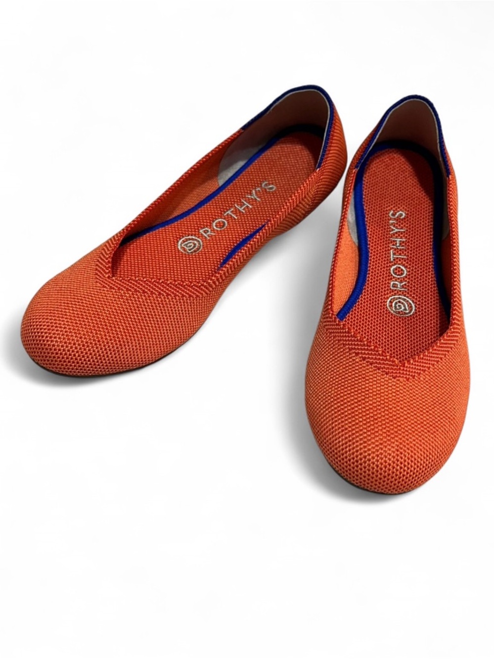 ROTHYS Round Toe Orange & Blue Flats Size W7 Comfort Office Casual